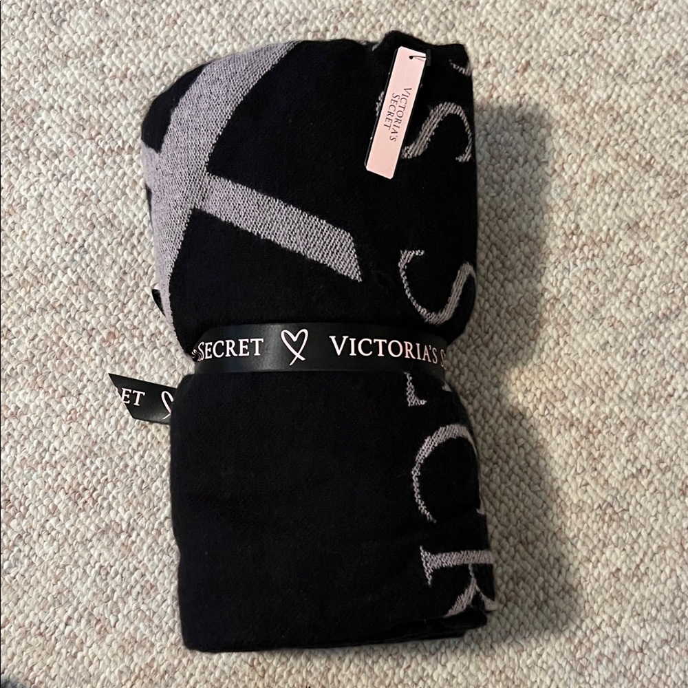 Victoria's Secret Black and Gray Blanket